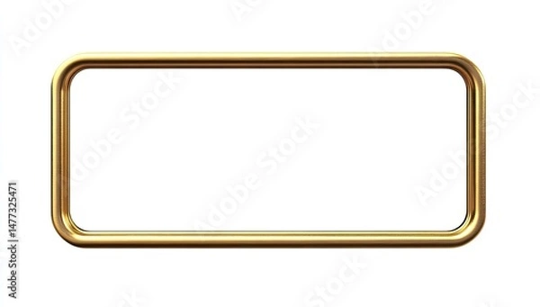 Obraz Gold rectangular frame with a double border.  Empty, blank, and ready for use