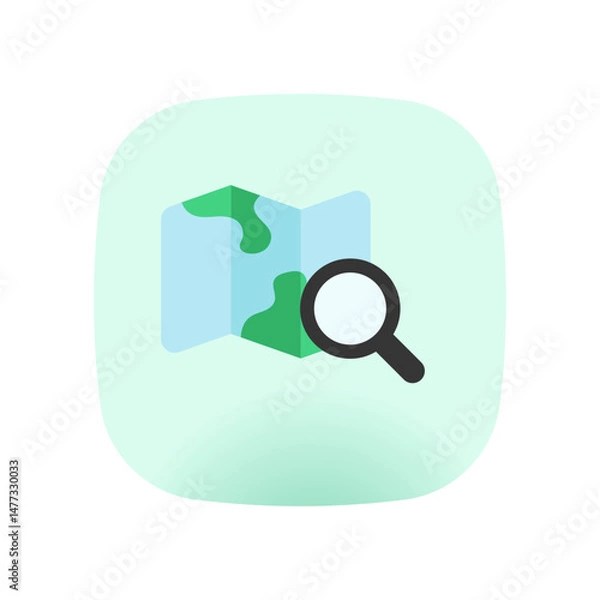 Fototapeta Map and location icon flat style