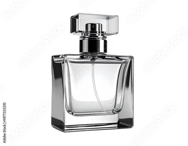 Fototapeta Classic Perfume Bottle with Elegant Cap, Isolated on Transparent Background