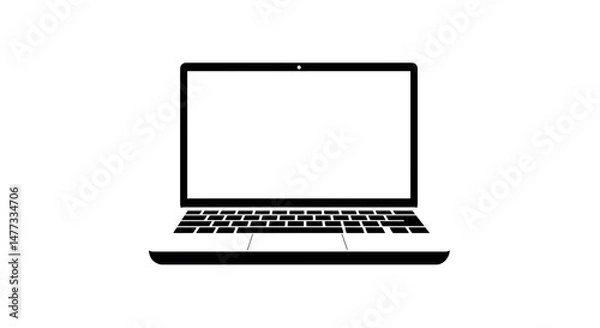 Fototapeta Laptop Computer Isolated on White Background for Business Presentations