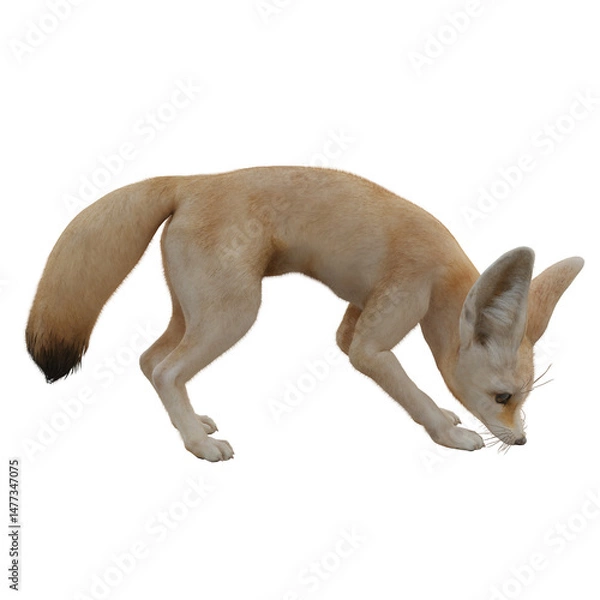 Obraz 3D rendered fantasy desert fox isolated on transparent background