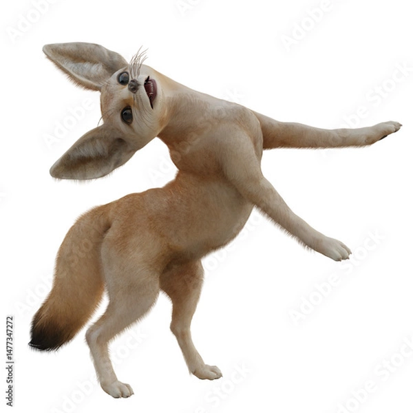 Obraz 3D rendered fantasy desert fox isolated on transparent background