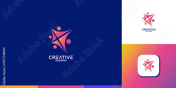 Obraz People Family logo design vector	