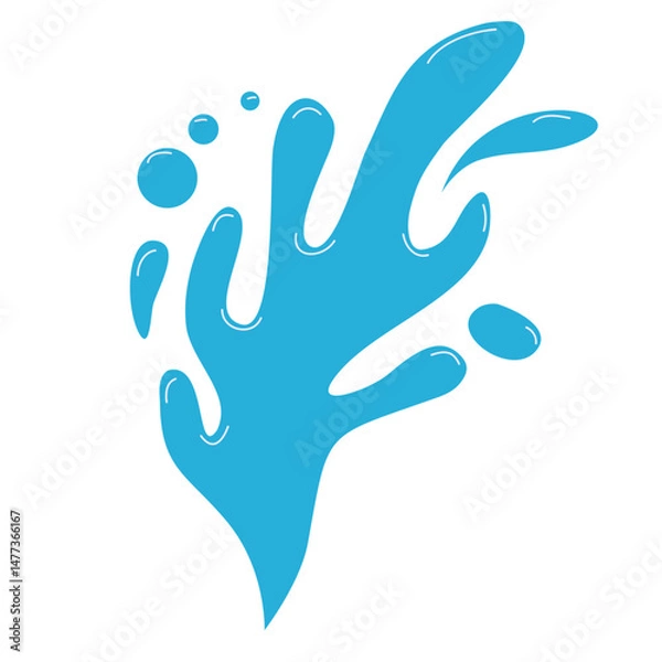 Fototapeta Set of Water drops, black sea ocean waves stencil. Liquid elements, cry droplet icons vector set. Ink, sauce, river isolated splashes