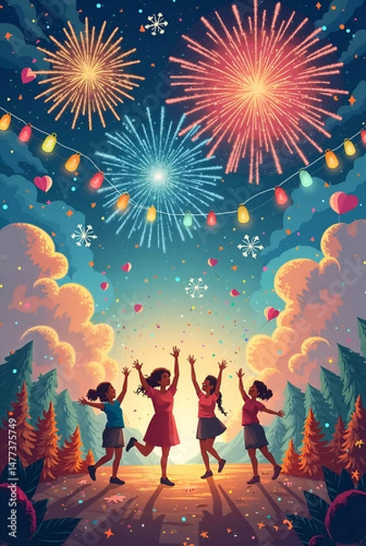 Obraz happy new year party