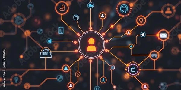 Obraz Digital transformation change management, internet of things.
