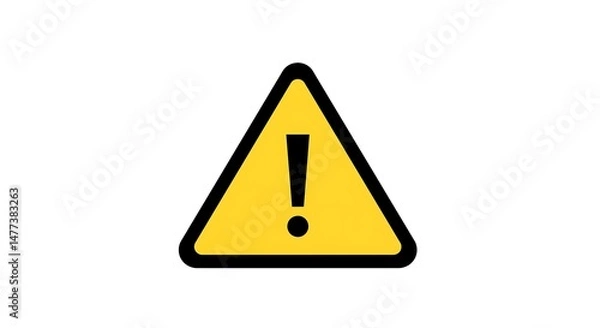 Fototapeta Warning Sign with Exclamation Point, Yellow Triangle Alert Icon