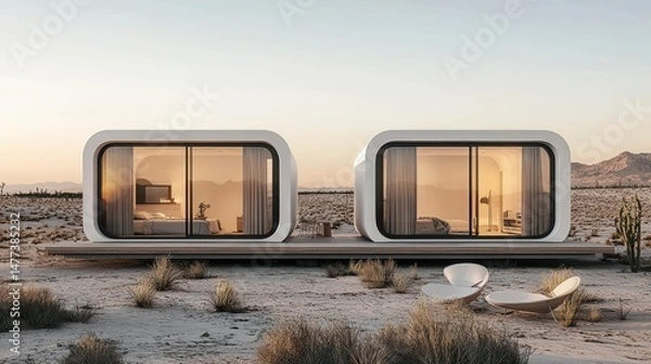 Fototapeta Offset Modules with Shared Rooftop Deck