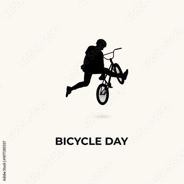Obraz World Bicycle day vector illustration with bicycle design, 3rd June