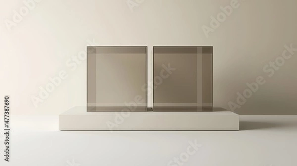 Obraz Stacked Square Volumes with Transparent Middle