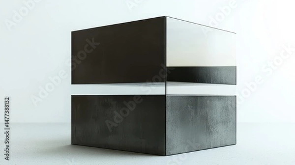 Obraz Stacked Square Volumes with Transparent Middle