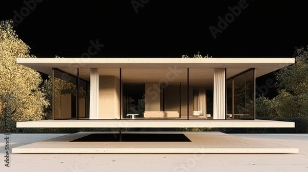 Obraz Seamless Glassy Upper Floor Over Concrete Base