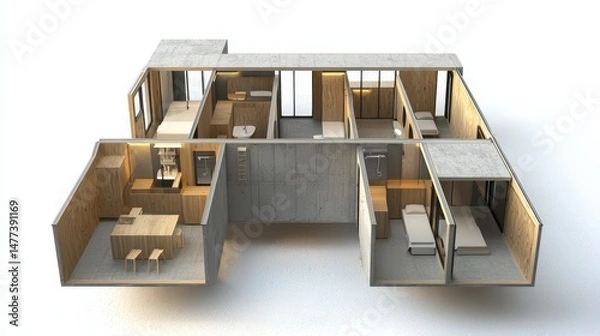 Obraz Modular Home Modules Clipped Together