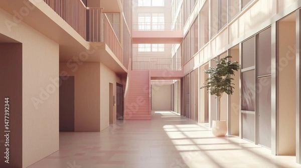 Obraz Two Blocks Linked by Central Atrium