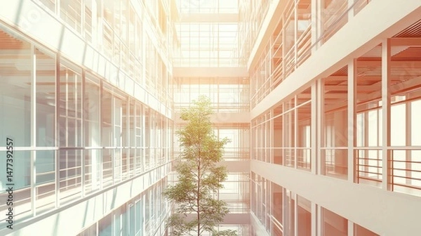 Obraz Two Blocks Linked by Central Atrium
