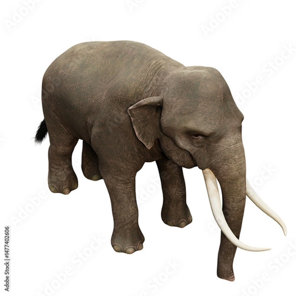 Obraz 3D rendered Indian elephant isolated on transparent background