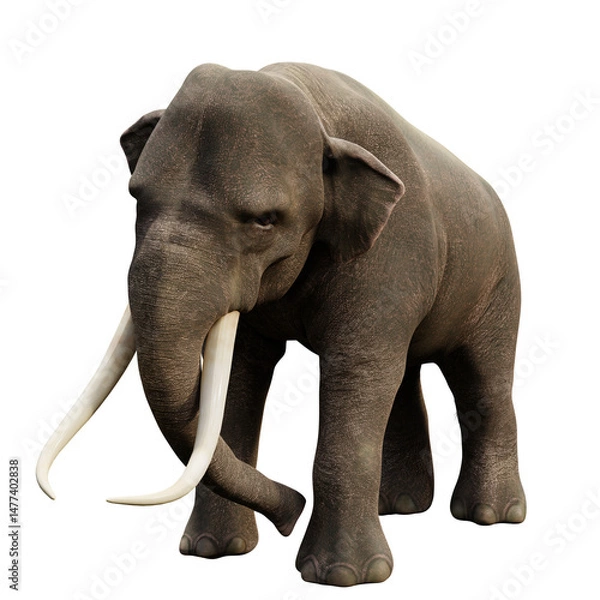 Obraz 3D rendered Indian elephant isolated on transparent background