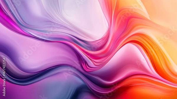 Fototapeta Abstract Flowing Colors in Soft Waves of Pink and Purple Hues