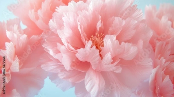 Fototapeta A close-up of soft pink peonies with a dreamy, blurred background.
