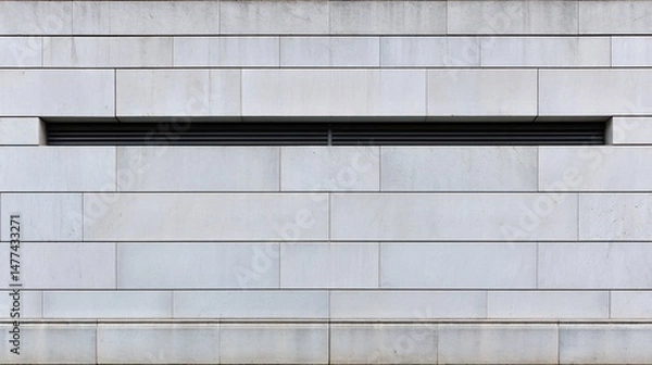 Fototapeta Modern Architectural Detail of a Stone Wall with Grille Ventilation Design