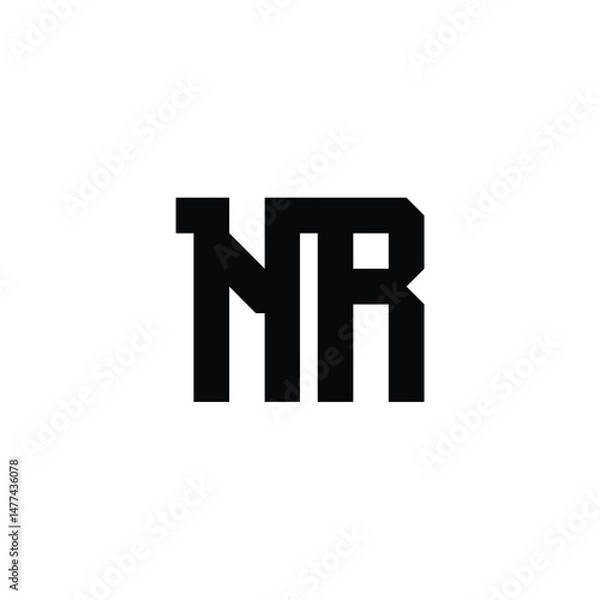 Fototapeta NR monogram logo design letter text name symbol monochrome logotype alphabet character simple logo