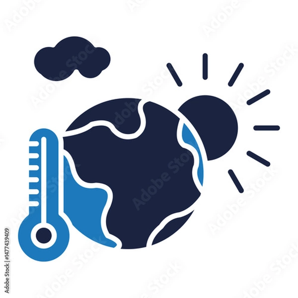 Obraz Global Warming icon blue