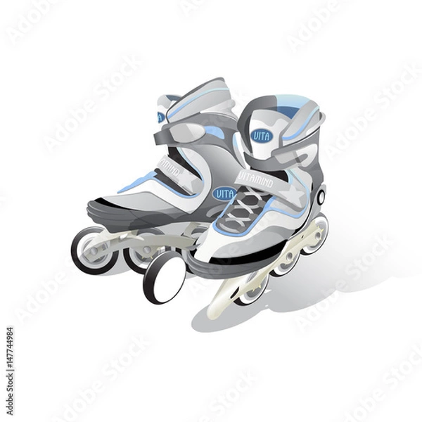 Fototapeta pair inline skating boot vector detailed