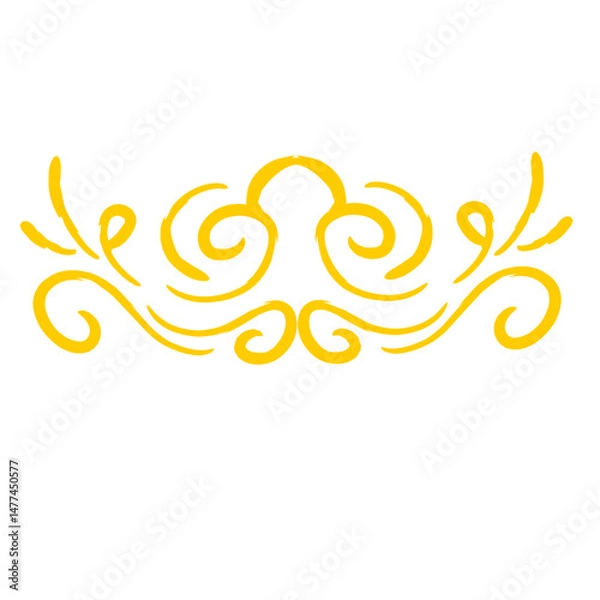 Obraz Elegant gold decorative flourish element on dark background for designs