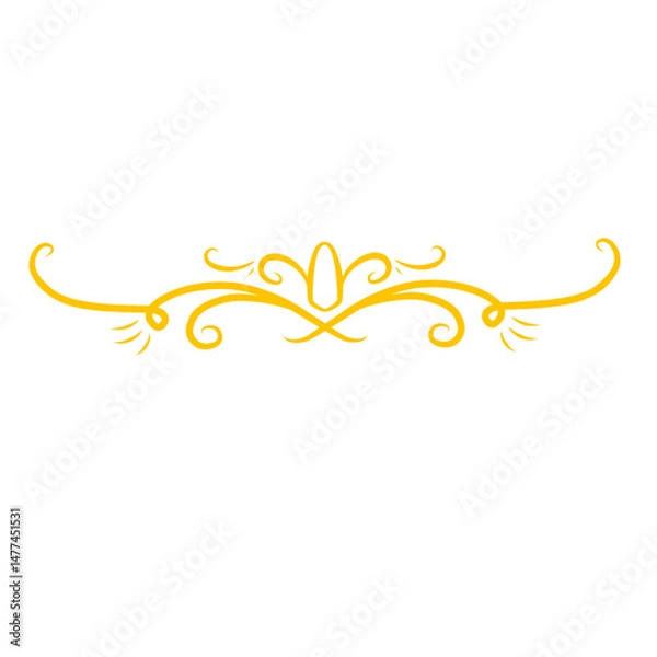 Fototapeta Elegant golden flourish design against a deep black backdrop illustration