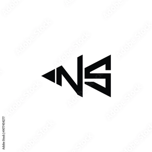 Fototapeta NS monogram logo design letter text name symbol monochrome logotype alphabet character simple logo
