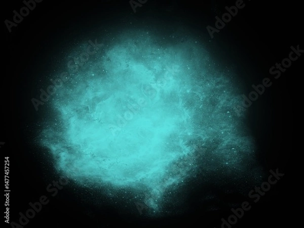 Fototapeta A glowing gas cloud is spreading out from a central point.