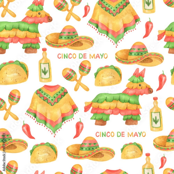 Fototapeta Pattern Cinco de Mayo