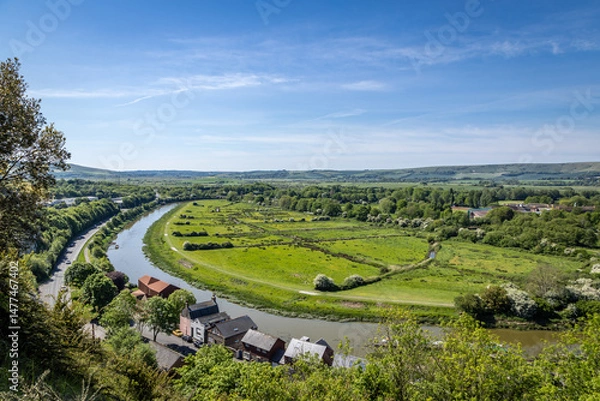 Obraz Looking down over the River Ouse in Lewes from near the golf course