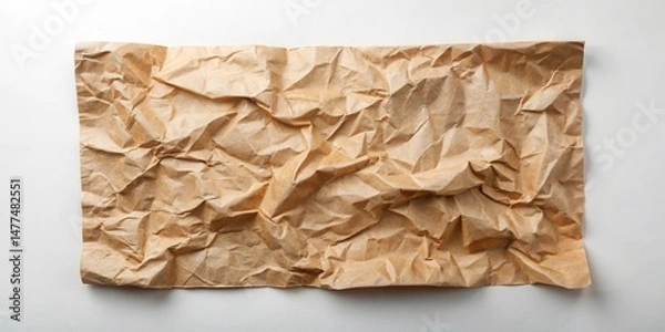 Fototapeta A Textured Display of Crumpled Brown Paper, Ideal for Backgrounds and Design Projects
