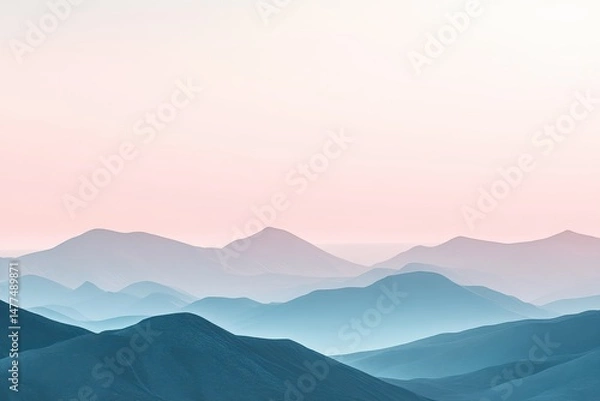 Fototapeta Misty mountain range at dawn (5)