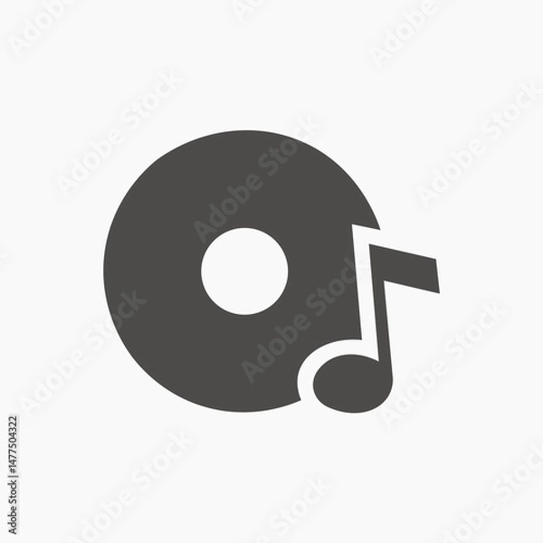 Obraz CD, compact disc, music in modern style icon vector Suitable for mobile apps, web apps 
