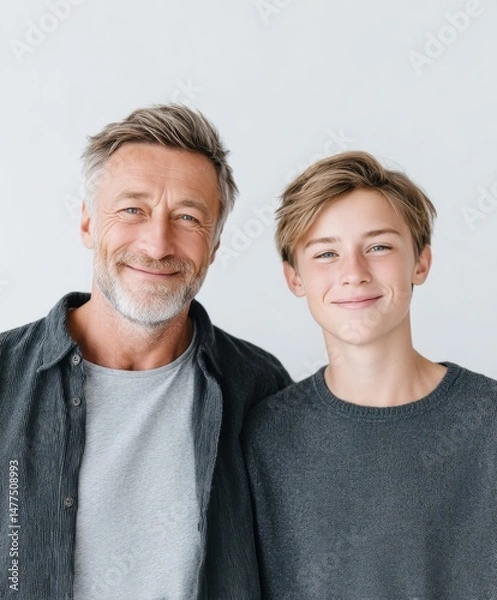 Obraz Heartwarming Bond Between Father and Son Highlighted in a Portrait