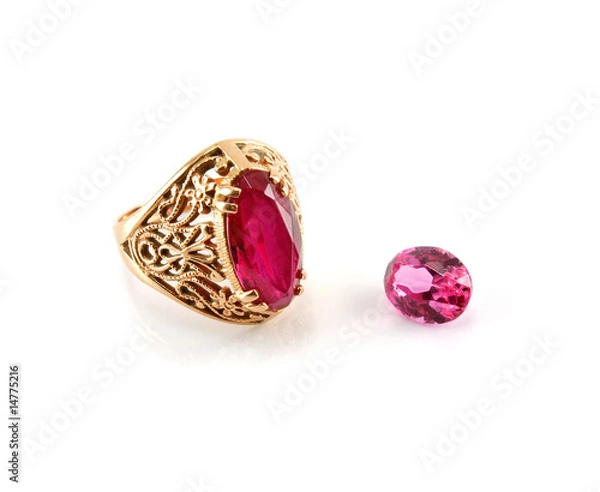 Obraz A ring and a stone isolated