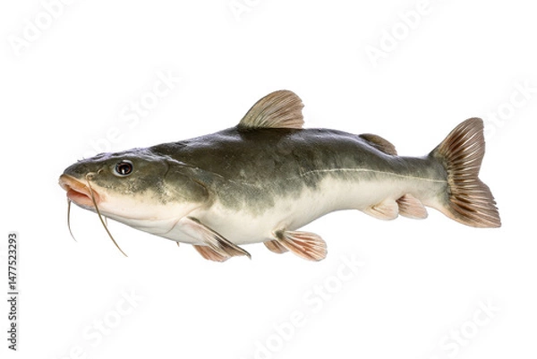 Obraz Isolated channel catfish on a transparent background vector, showcasing freshwater fish species for aquaculture, fishing, and culinary concepts