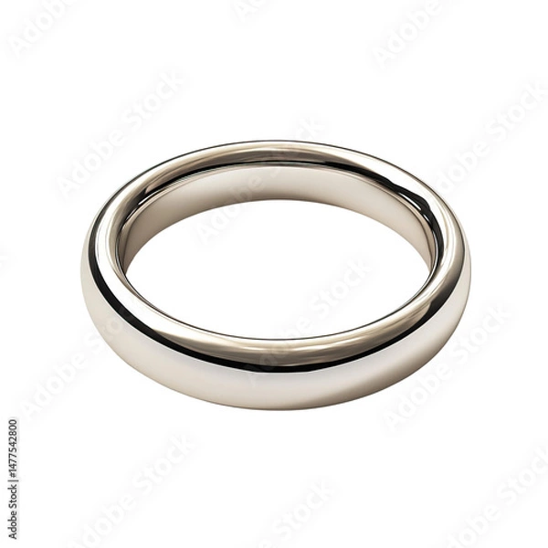 Fototapeta Elegant Silver Ring: A Symbol of Love, Commitment, and Timeless Style - Isolated on Transparent Background PNG