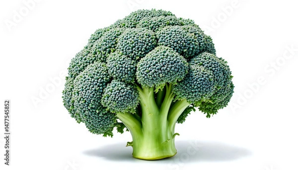 Obraz A vibrant, close-up of a fresh, healthy broccoli. Capturing the intricate detail of its florets and stalk. Perfect for health, food, and nutrition projects.