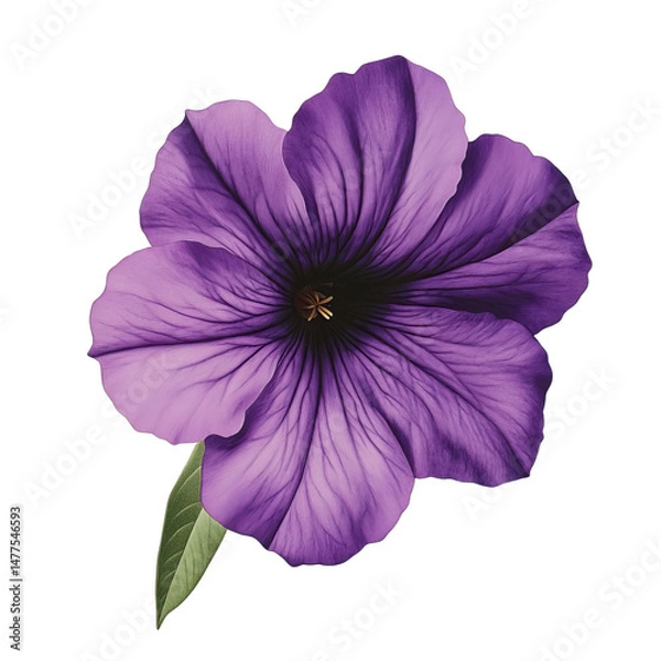 Fototapeta Elegant Purple Petunia Flower Illustration with Delicate Details and Vibrant Colors - Isolated on Transparent Background PNG