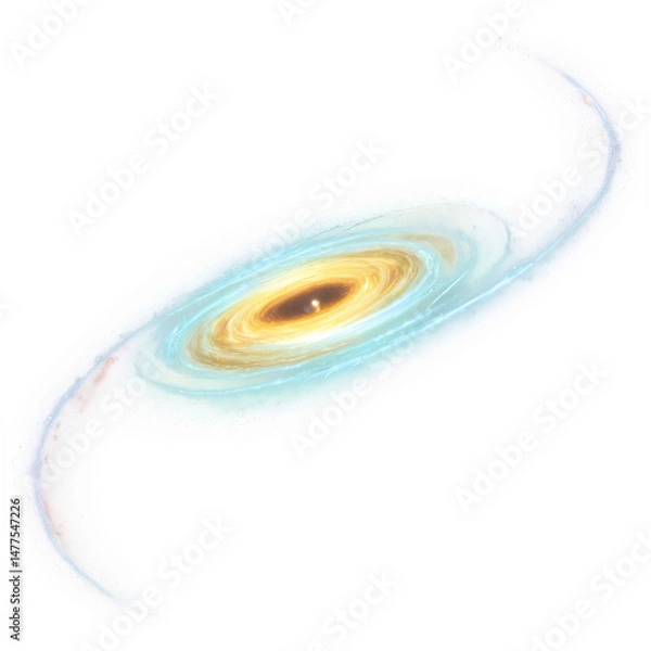 Fototapeta Abstract Swirl of Cosmic Dust and Light: A Gigapixel Rendering of a Galaxy Formation - Isolated on Transparent Background PNG