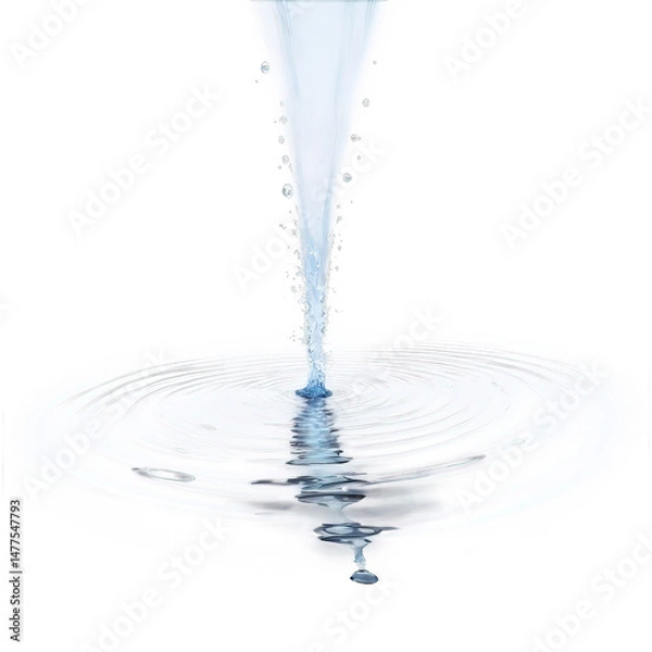Fototapeta Water Ripples Spreading Outward from a Central Point, Creating a Circular Pattern - Isolated on Transparent Background PNG