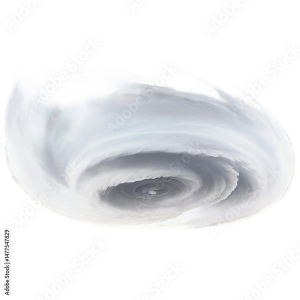 Fototapeta Swirling Vortex: An Abstract Depiction of a Powerful Tornado - Isolated on Transparent Background PNG