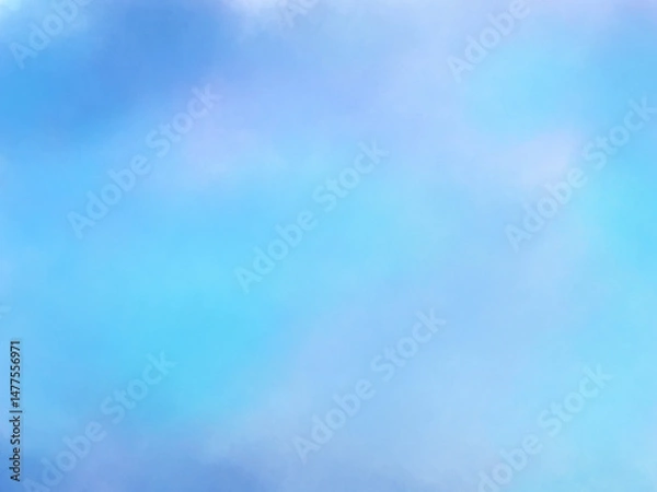 Obraz 水彩のふんわりした青い空間の背景素材
