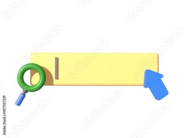 Fototapeta 3D serch for files. File browser, document management app. Searching image and video content files. 3D video, photo documents and other media in folder. UI icon interface 3D element