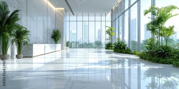 Obraz Building lobby with plants