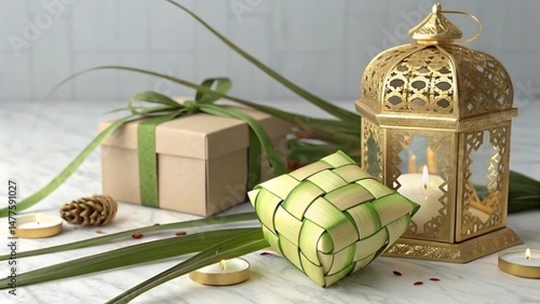 Obraz Ketupat and ramada icon 