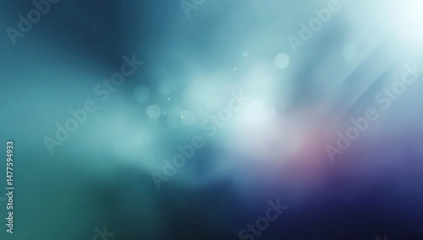 Fototapeta Serene Teal and Purple Abstract Background with Glowing Light Effects Perfect for Website Design or Presentation